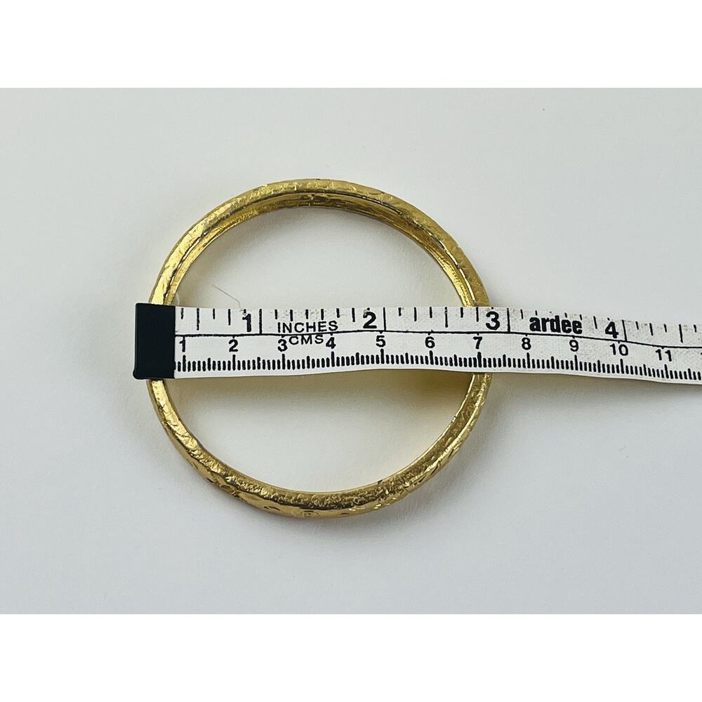 Liz Claiborne Bangle Bracelet Gold Tone Star cut out Etched LCi Moon Spiral Burs - Picture 8 of 11